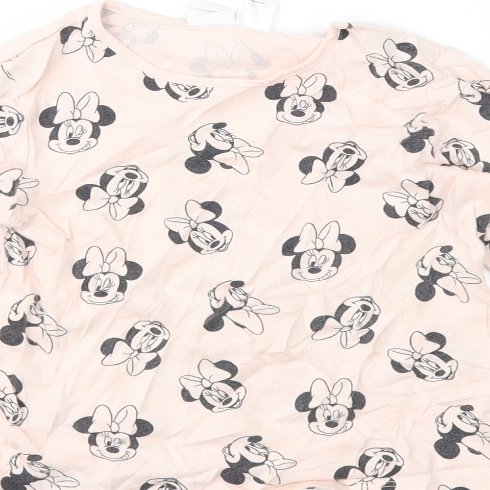 Disney Girls Pink Geometric Jersey Basic T-Shirt Size 18-24 Months - MINNIE MOUSE