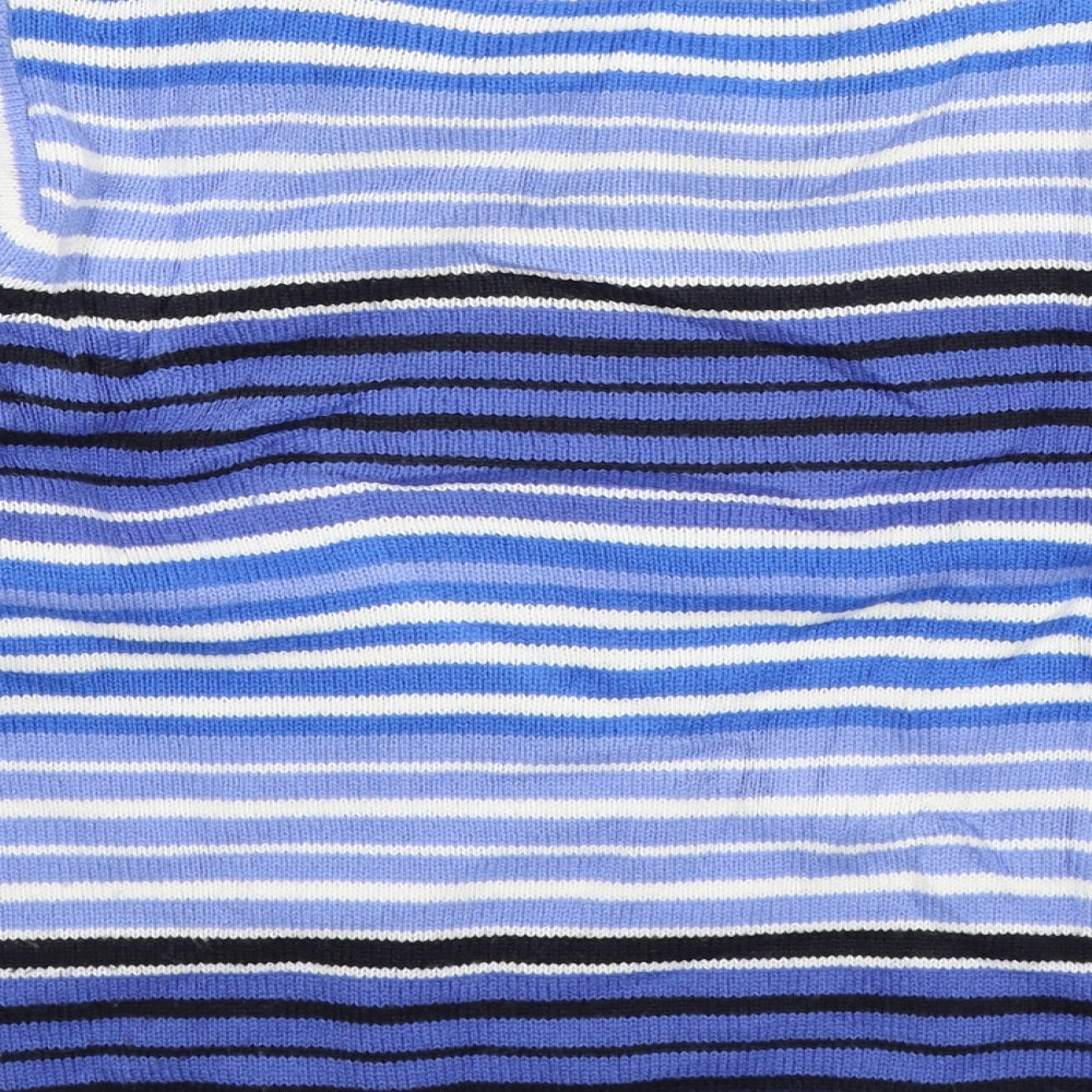 EWM Womens Blue Striped Knit Pullover Jumper Size 12