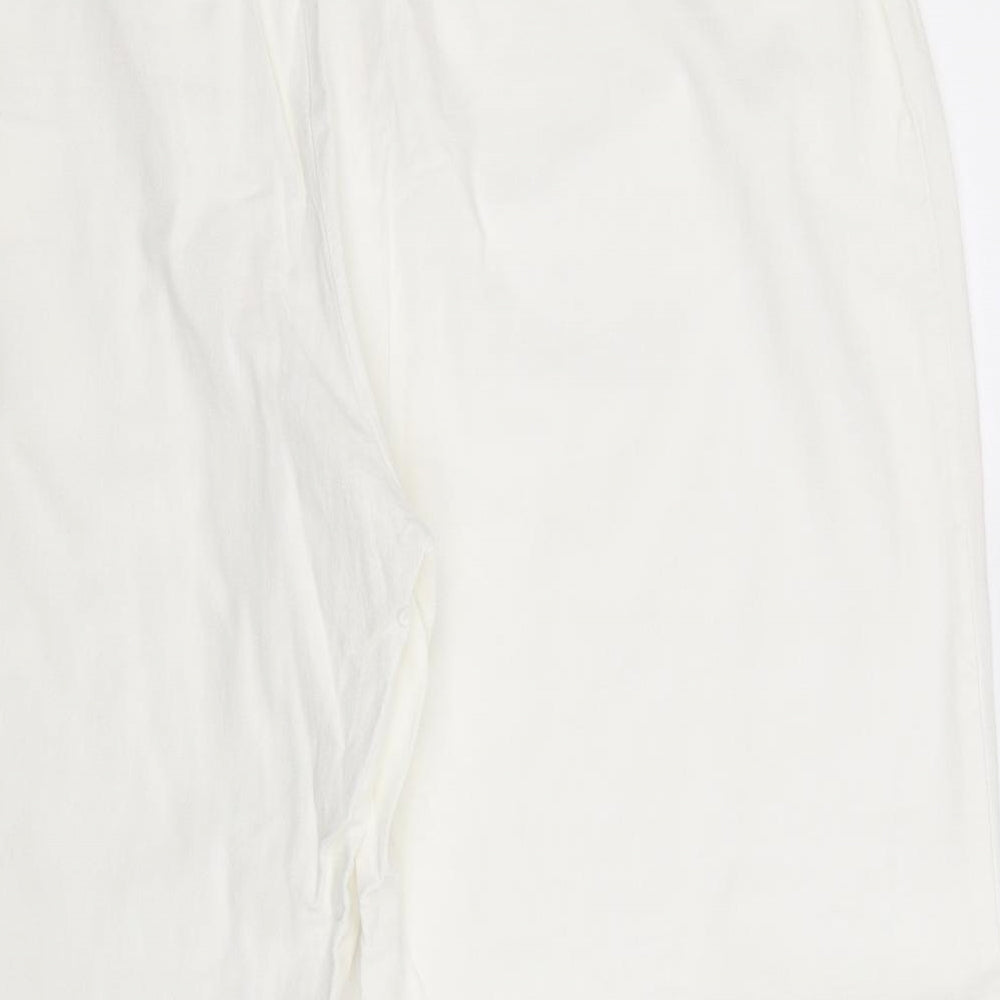 Agenda Womens White Cropped Trousers Size 20 L23 in
