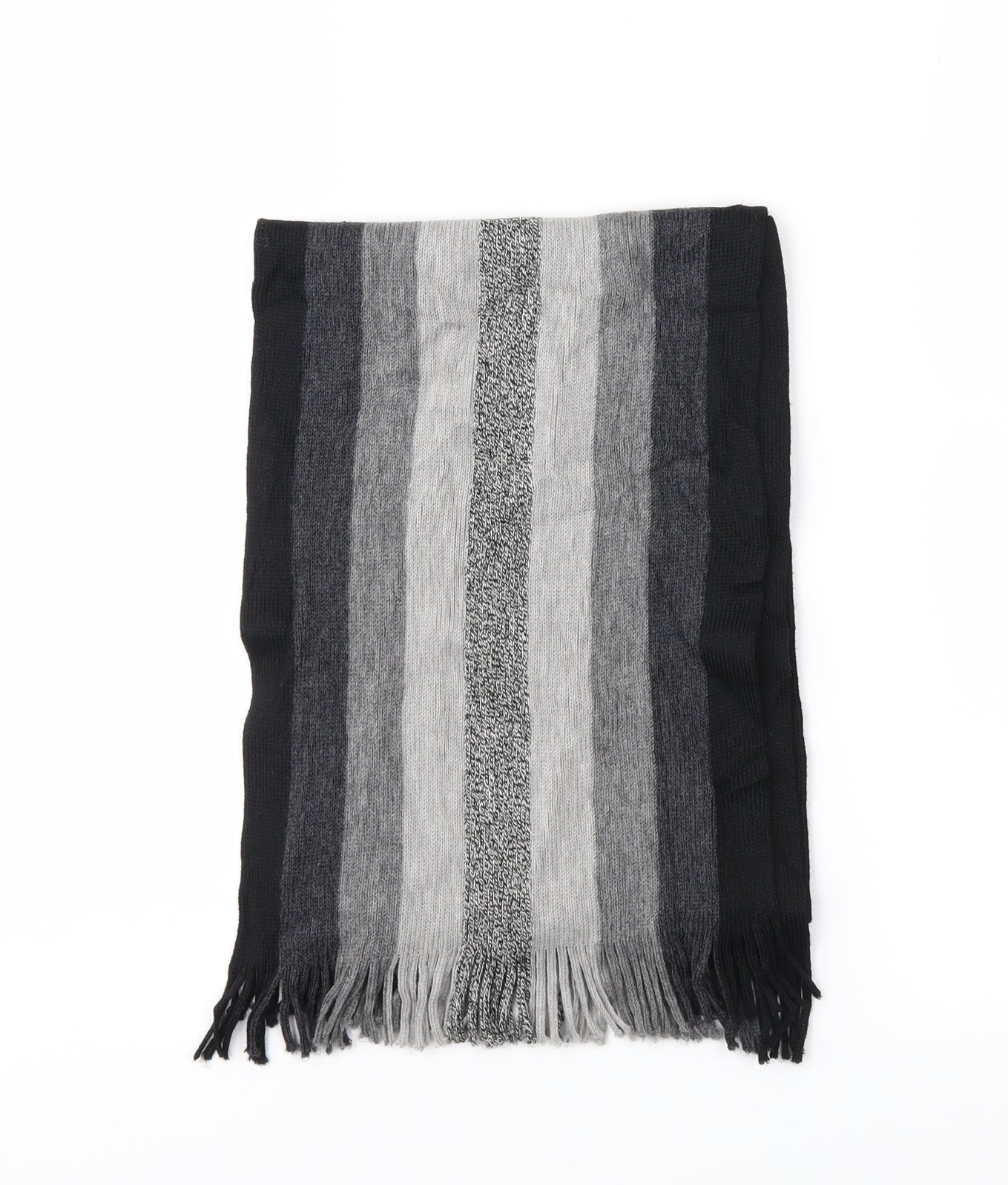 Preworn Mens Grey Striped Scarf One Size
