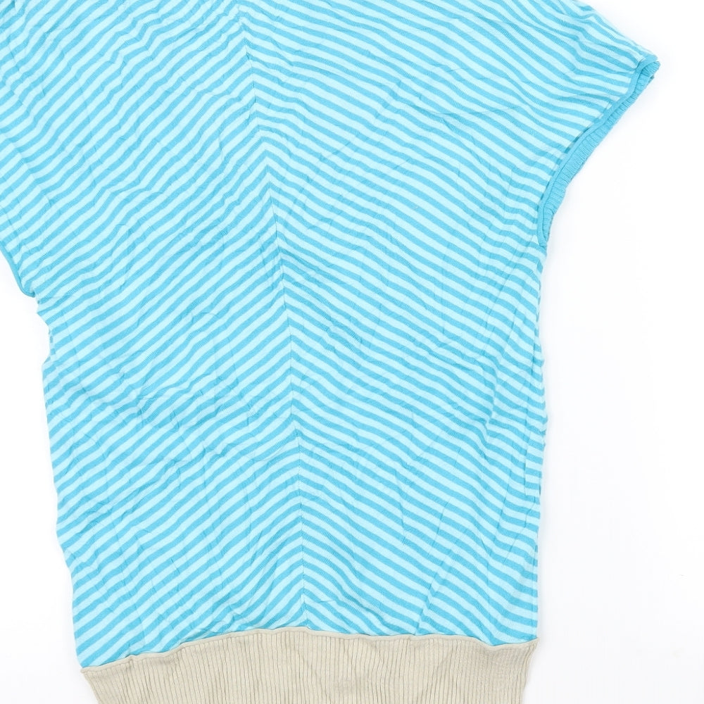 Hilfiger Womens Blue Striped Basic T-Shirt Size M