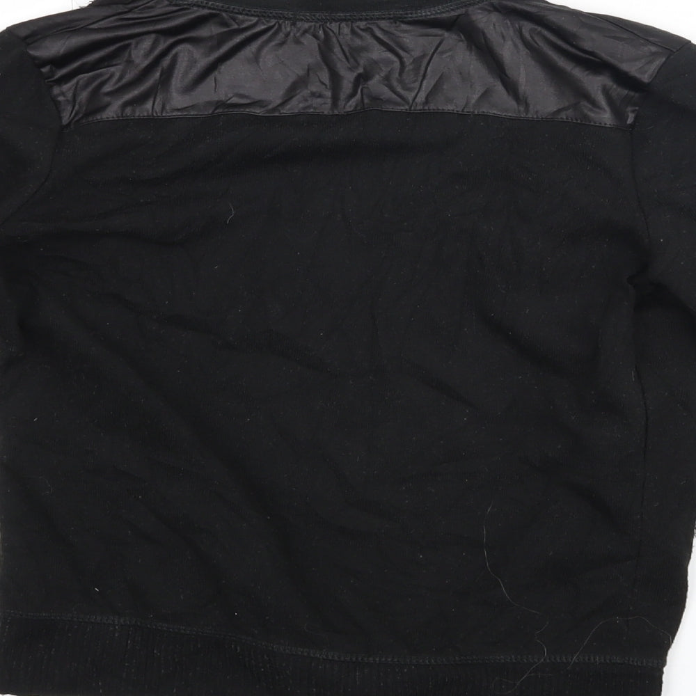 Poof Excellence Womens Black Cardigan Jumper Size S