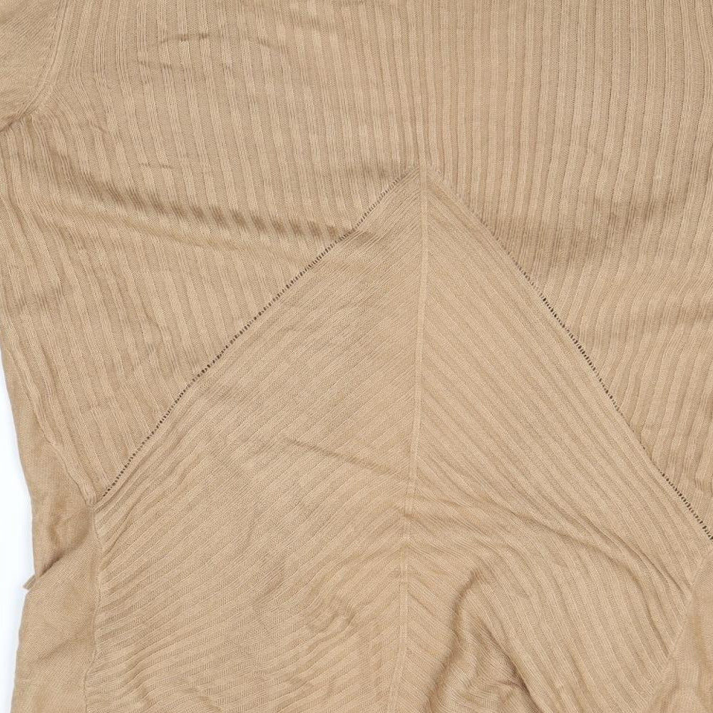 TU Womens Brown Knit Cardigan Jumper Size 14