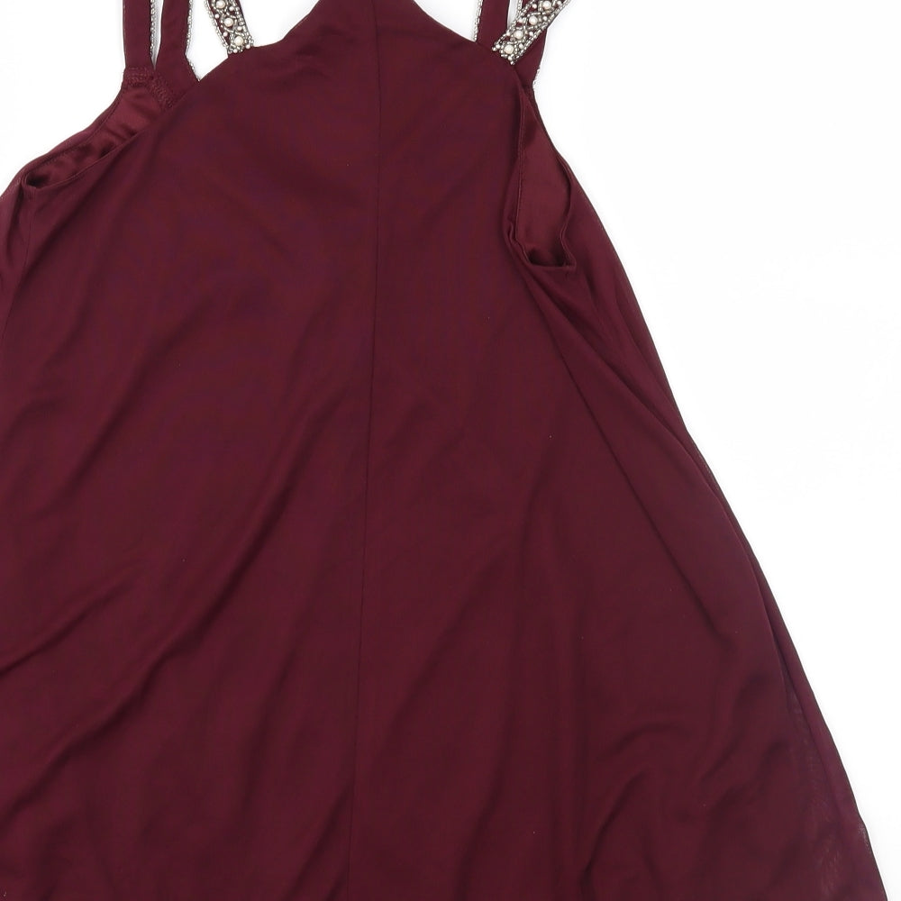 Miss Selfridge Womens Purple Chiffon Basic Blouse Size 6
