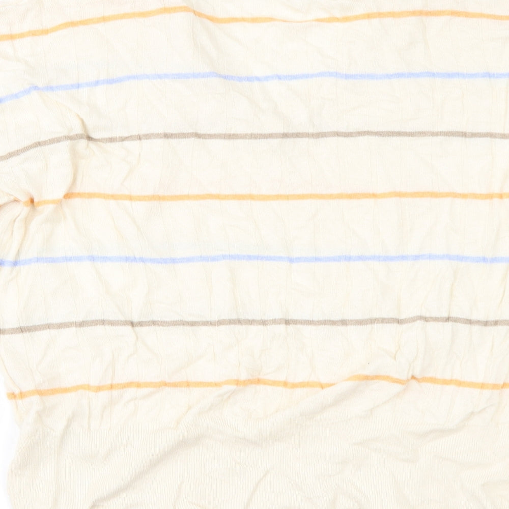 Marks and Spencer Womens Ivory Striped Pullover Jumper Size XL