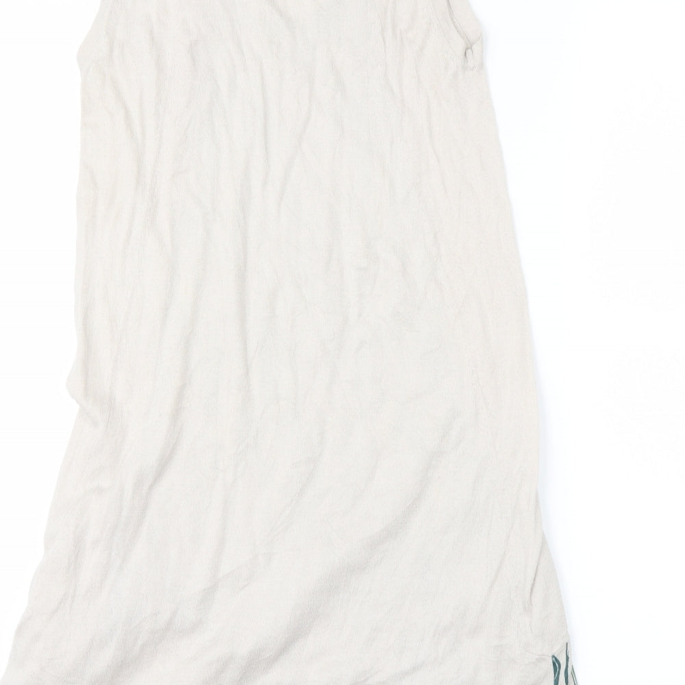 INDIWOMAN Womens Beige Floral Jumper Dress Size M