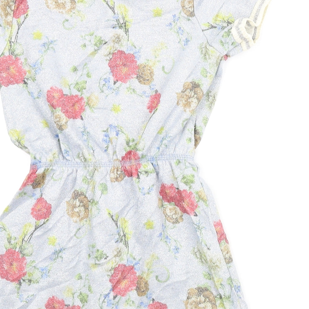 Friends Girls Blue Floral A-Line Size 3-4 Years