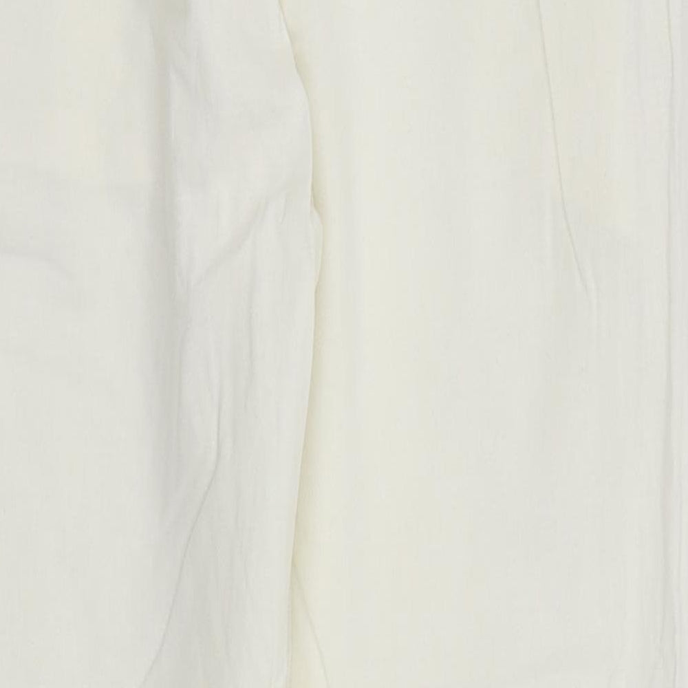 Stile Benetton Womens White Trousers Size 12 L26 in