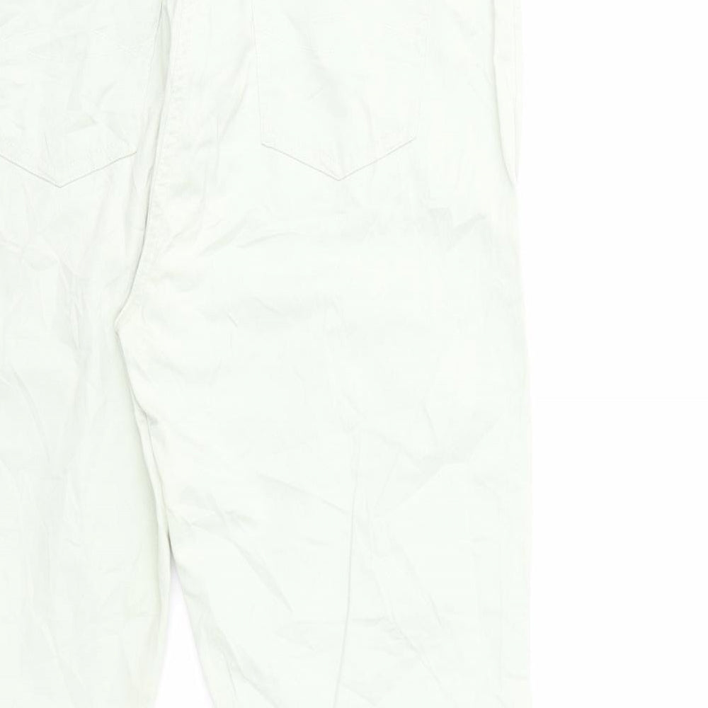 Camaïeu Womens Green Cropped Trousers Size 16 L26 in
