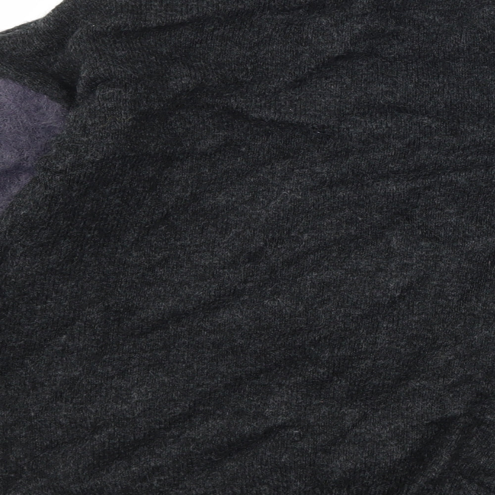 Marks and Spencer Womens Grey Geometric Knit Pullover Jumper Size S