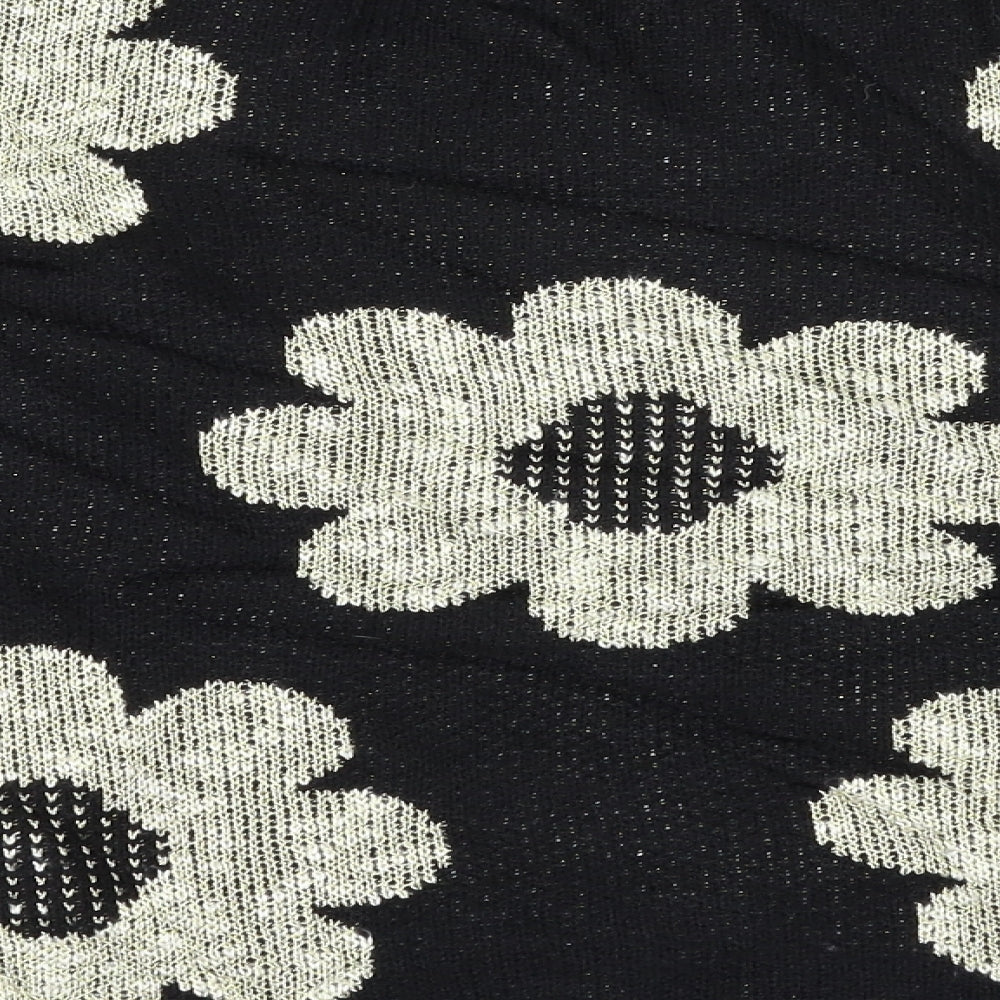 Alchemy Womens Black Floral Pullover Jumper Size S