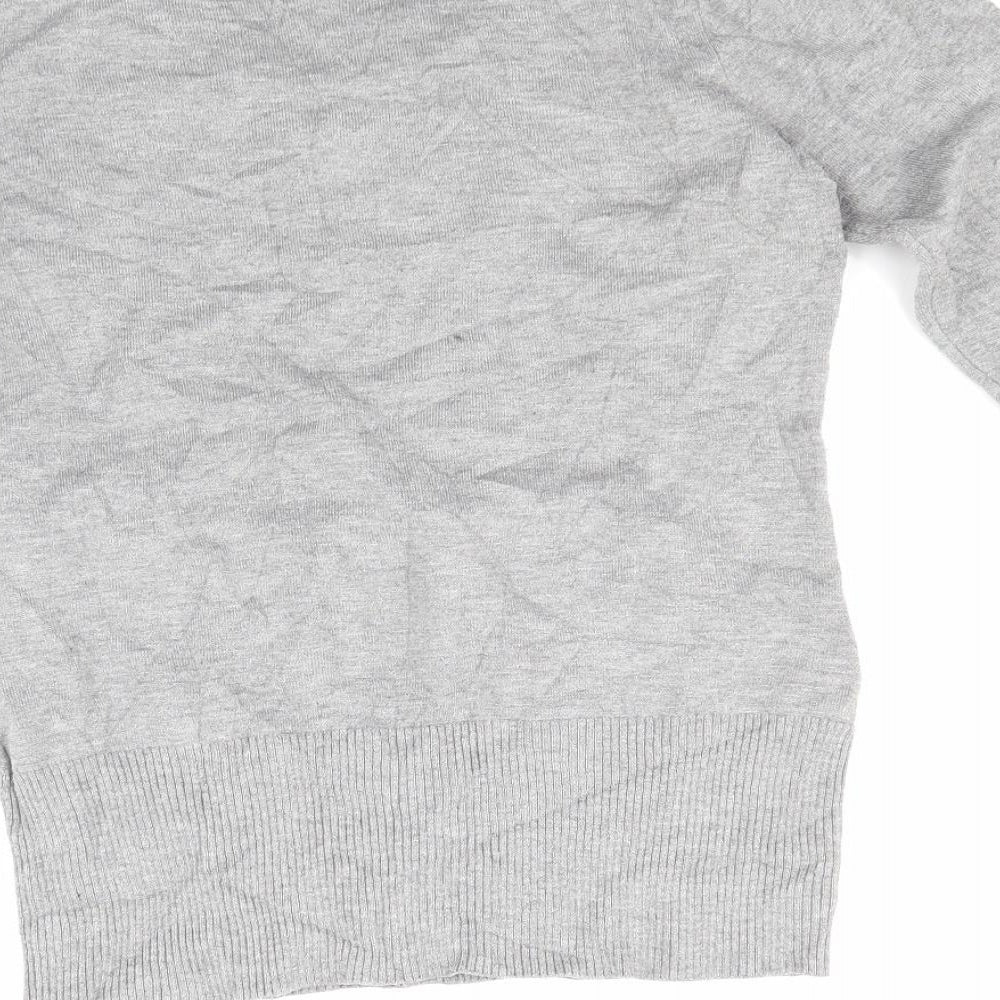 text Womens Grey Pullover Jumper Size S