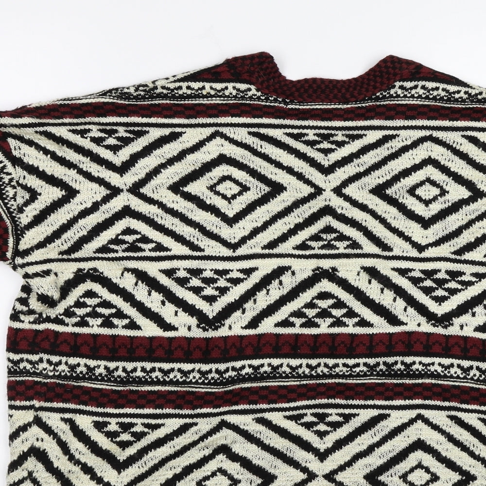 915 Girls Multicoloured Geometric Cardigan Jumper Size 10-11 Years