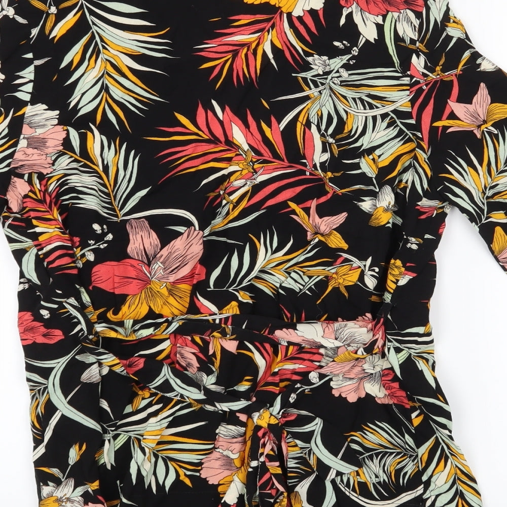 Nutmeg Womens Black Floral Jacket Coatigan Size 8 - 100% viscose
