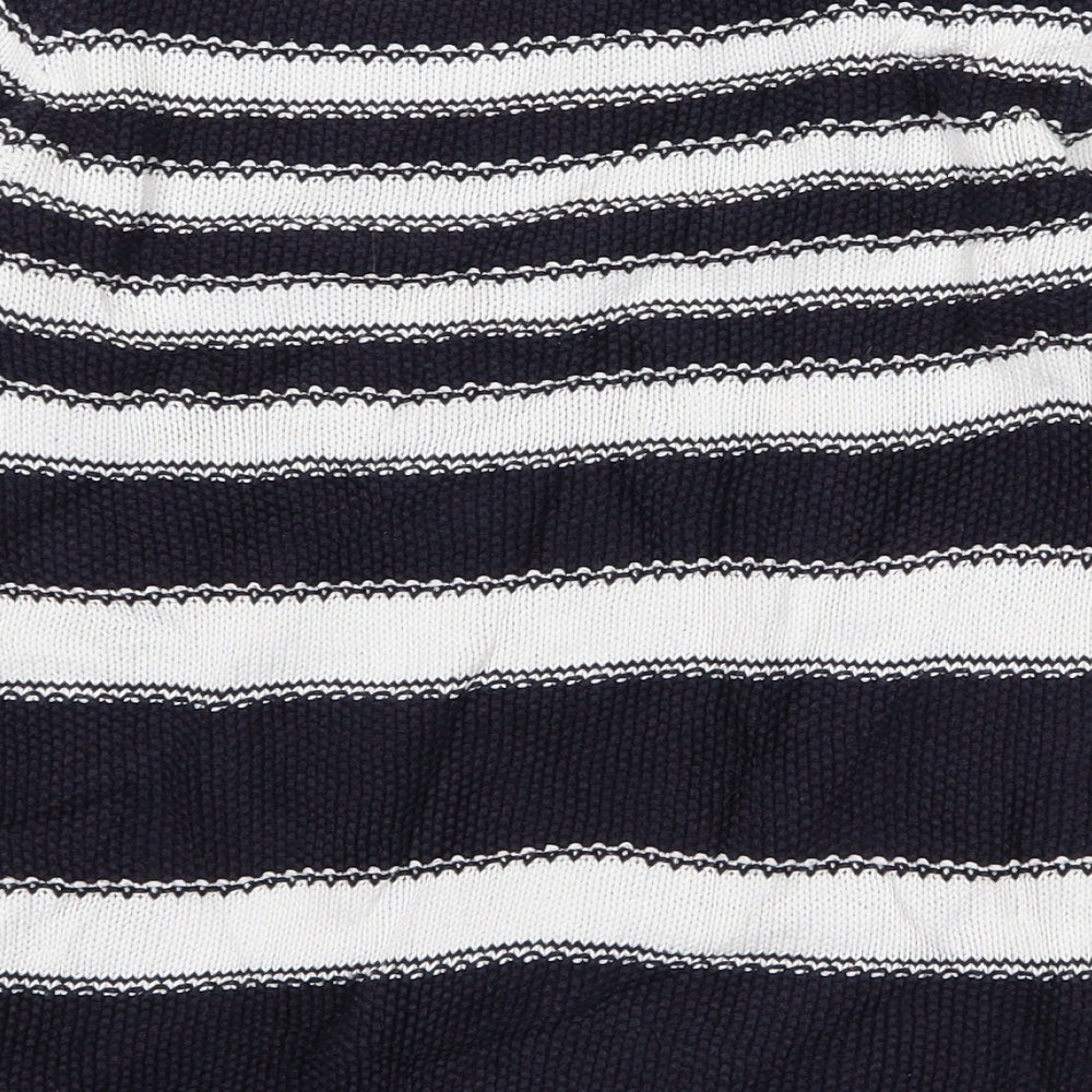 M&S Womens Blue Striped Pullover Jumper Size 8