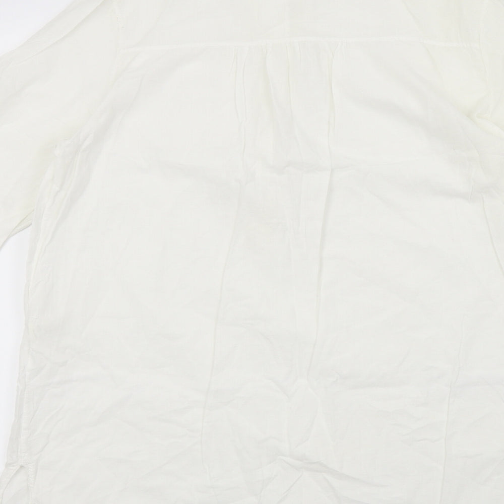 Preworn Womens White Basic Blouse Size S - Front Pockets