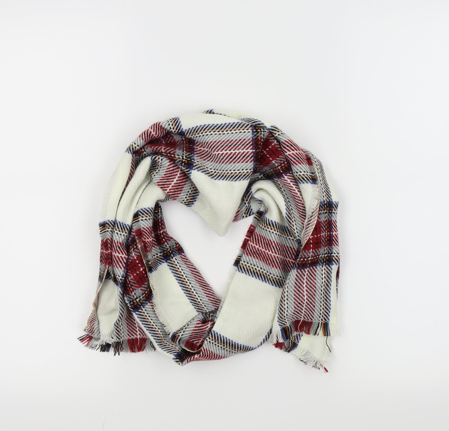 Preworn Womens White Check Scarf