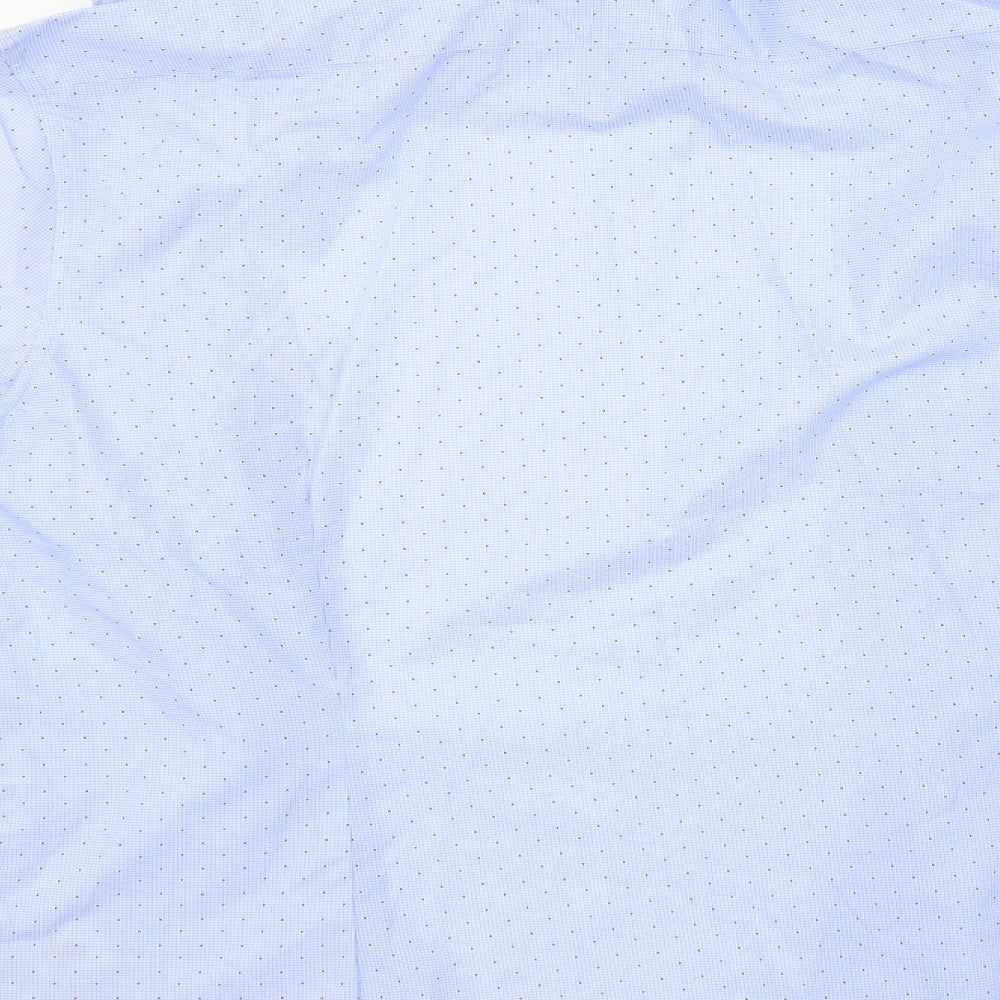 Red Herring Mens Blue Polka Dot Dress Shirt Size 16.5