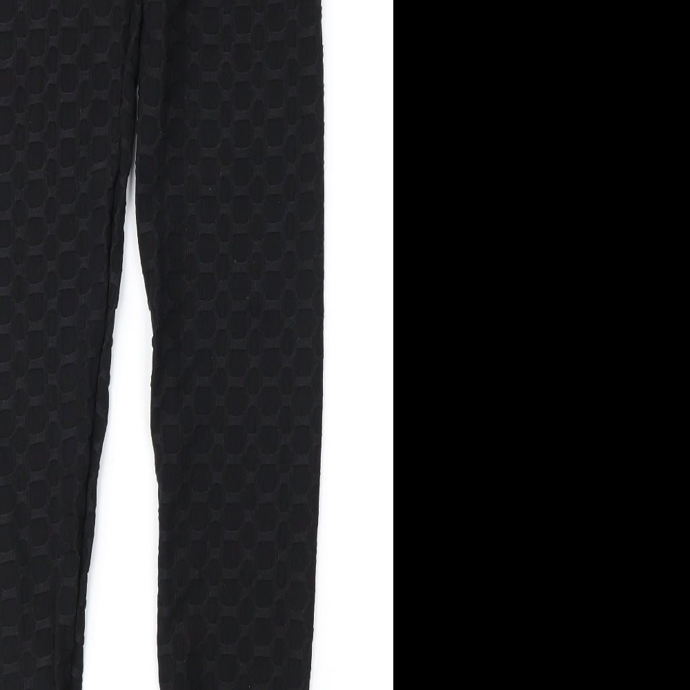Preworn Womens Black Geometric Carrot Leggings Size S L28 in