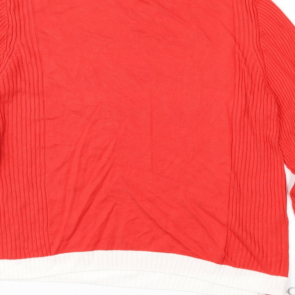 Marks and Spencer Womens Red Knit Pullover Jumper Size 18