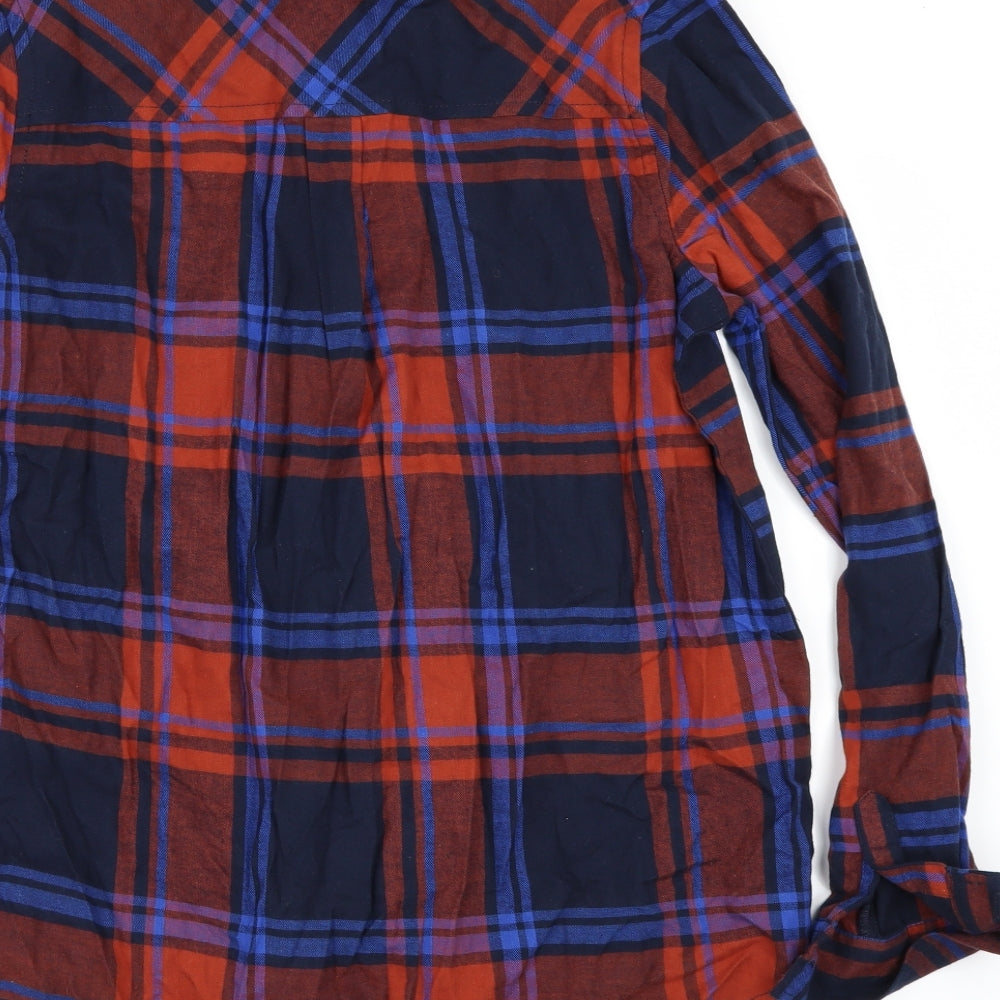 New Look Womens Blue Check Basic Blouse Size 6