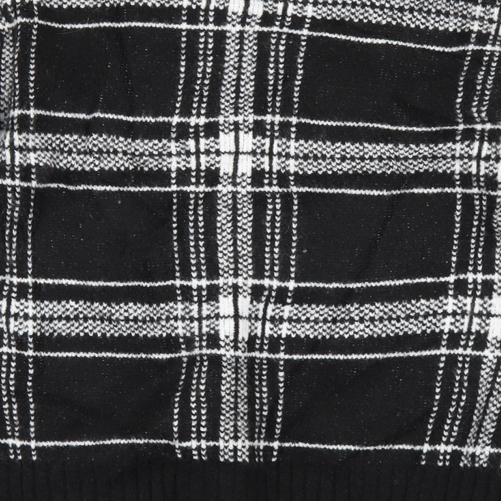 Marks and Spencer Womens Black Check Pullover Jumper Size S