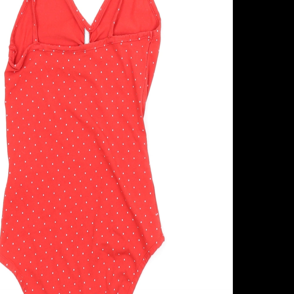 Topshop Womens Red Polka Dot Romper One-Piece Size 6