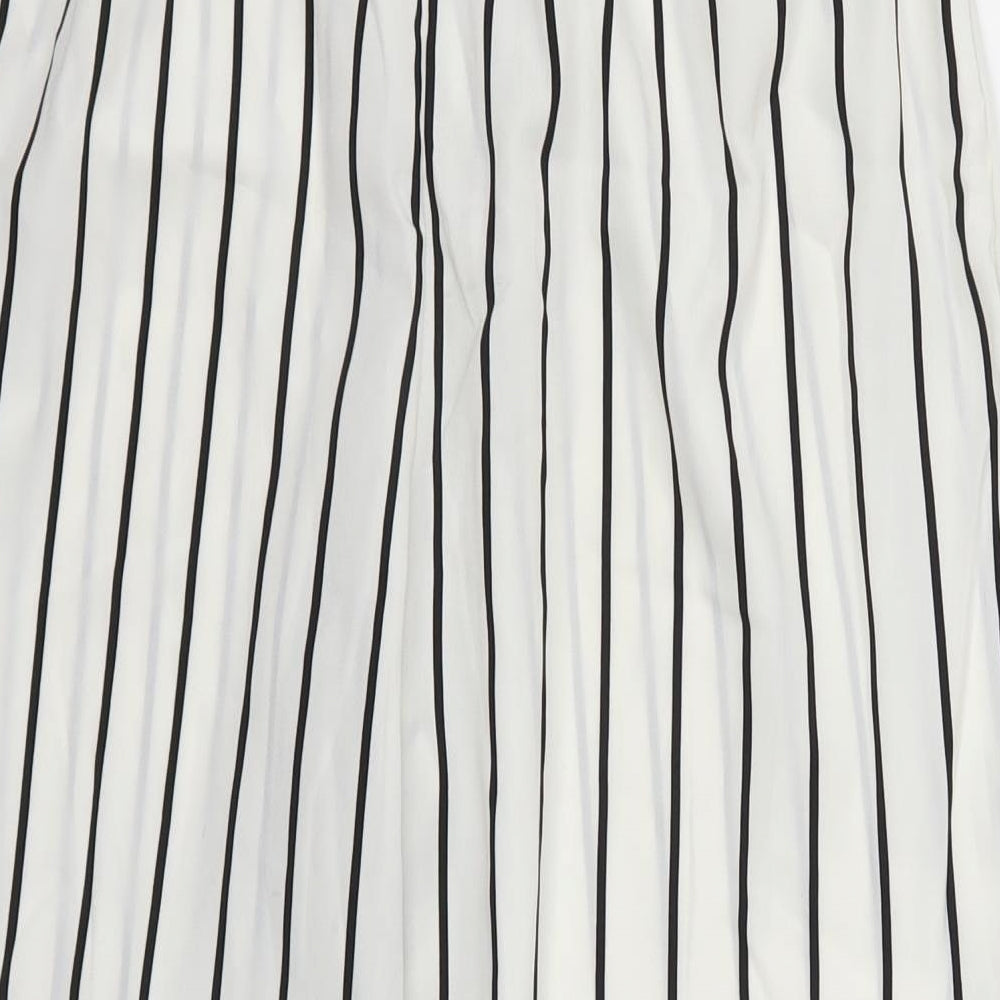 Preworn Womens White Striped Trousers Size 31 in L23 in