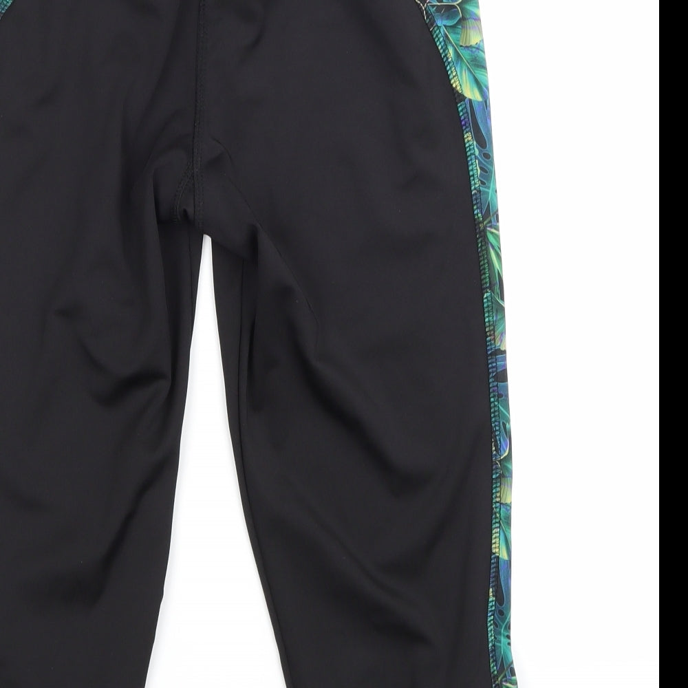 Active Womens Black Floral Athletic Shorts Size 10