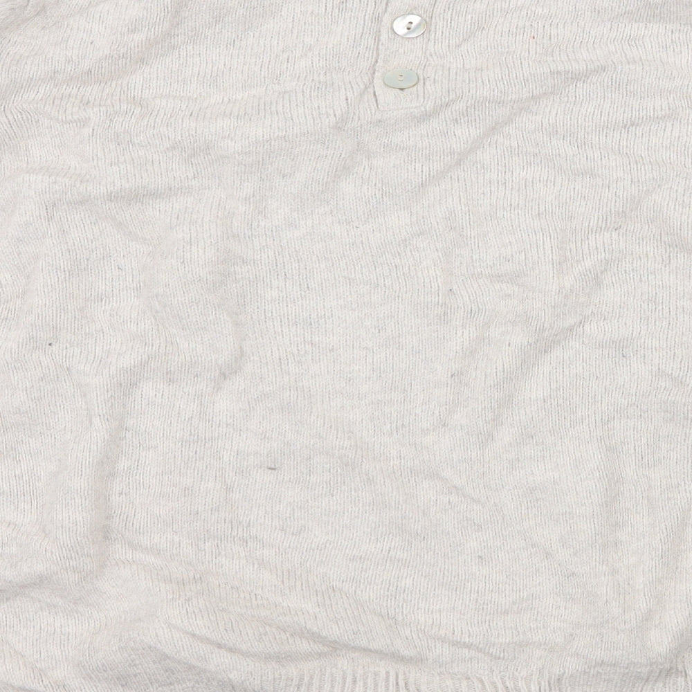 Marks and Spencer Womens Ivory Knit Pullover Jumper Size 16 - Crochet detail