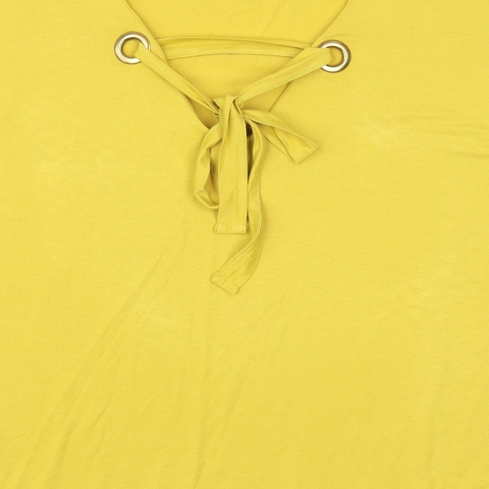 George Womens Yellow Blouse Size 16