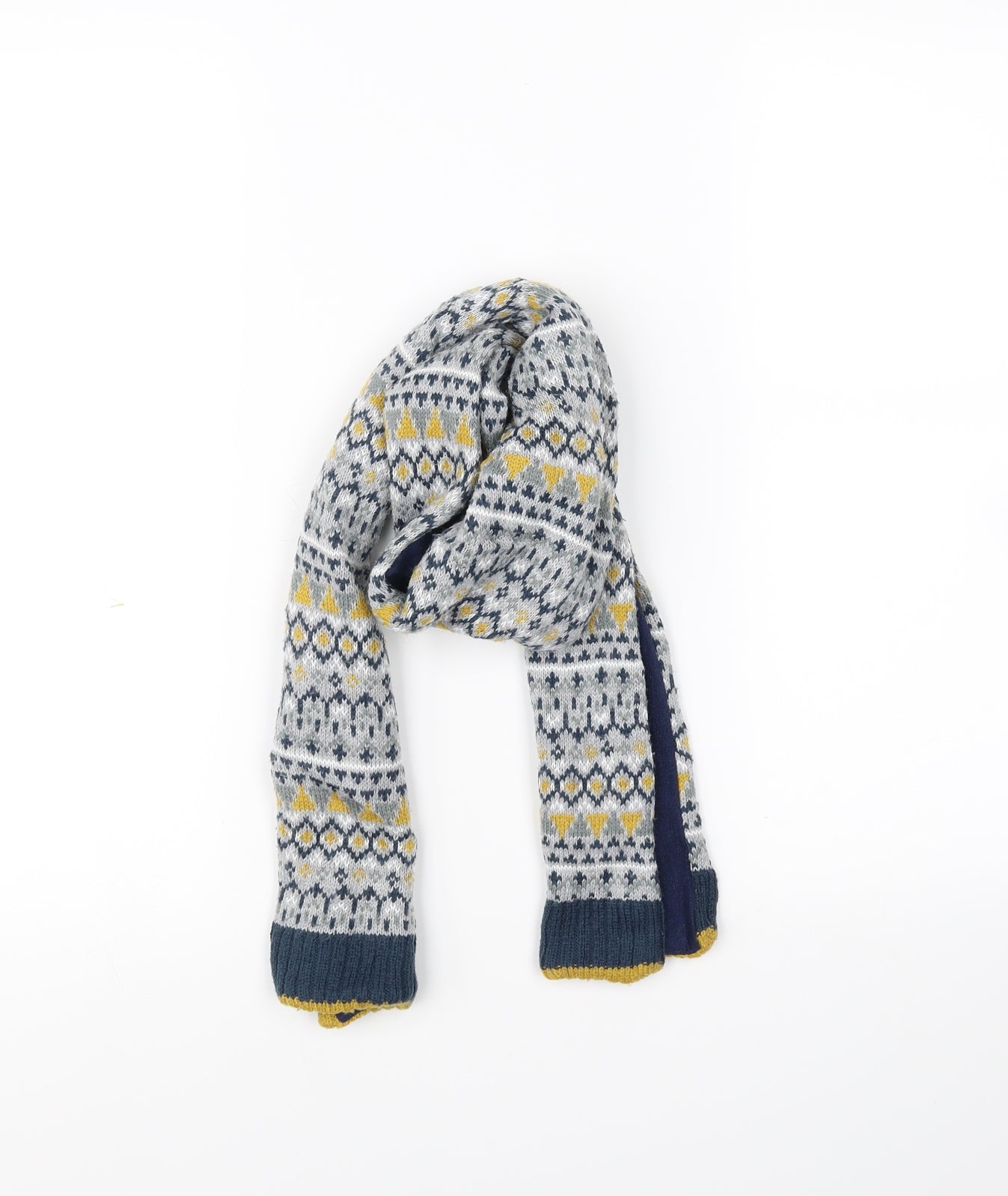 Preworn Boys Grey Striped Scarf One Size