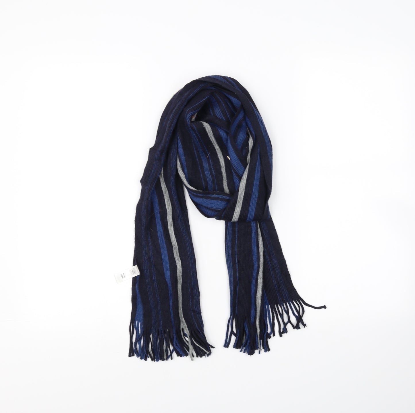 Sand stone Mens Blue Striped Scarf One Size