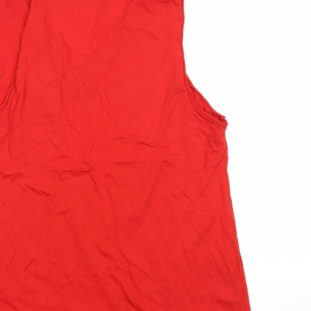 New Look Womens Red Geometric T-Shirt Dress Size 12