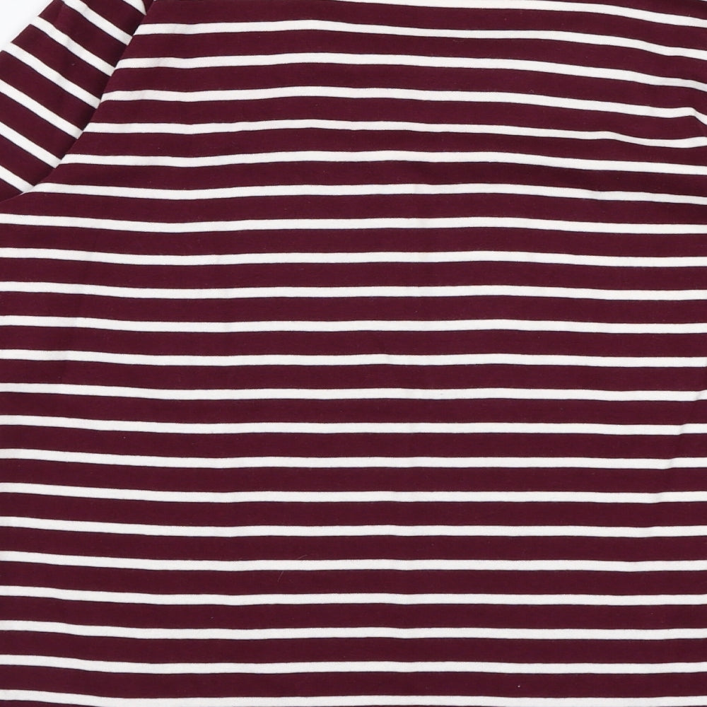 Maine Womens Purple Striped Pullover Sweatshirt Size 12