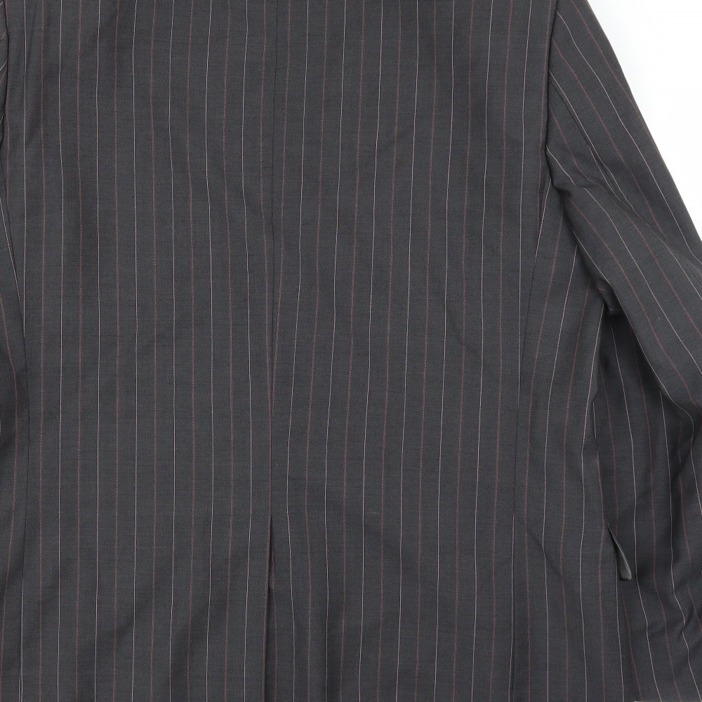 Angelico Mens Grey Striped Jacket Suit Jacket Size 40