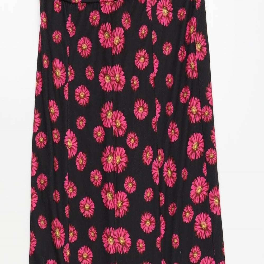 nastygal Womens Black Floral Fit & Flare Size 6
