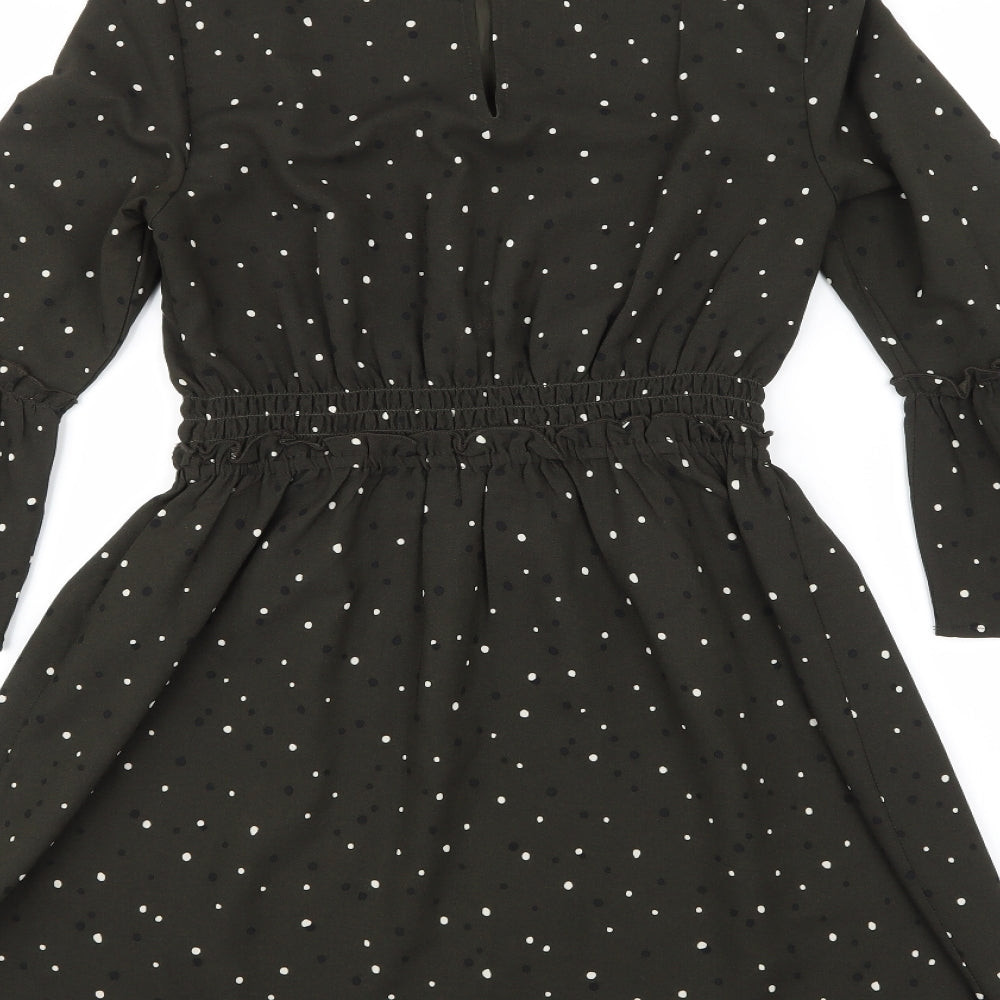 H&M Womens Black Polka Dot A-Line Size 4 -