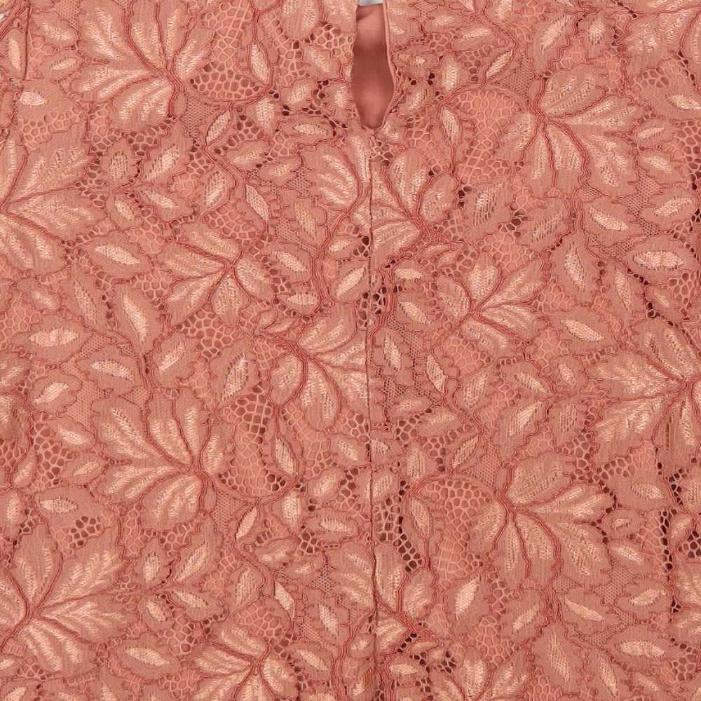 H&M Womens Pink Floral Basic T-Shirt Size S