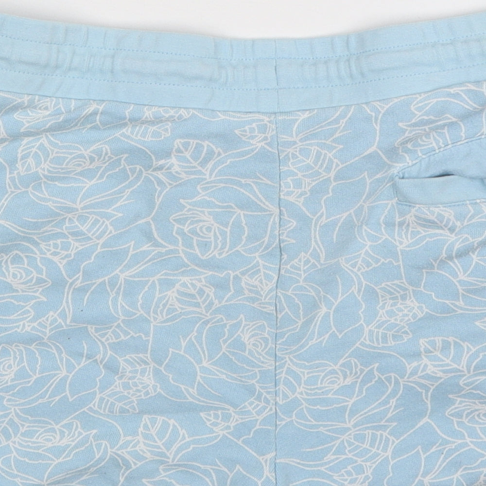 ASOS Womens Blue Floral Hot Pants Shorts Size M