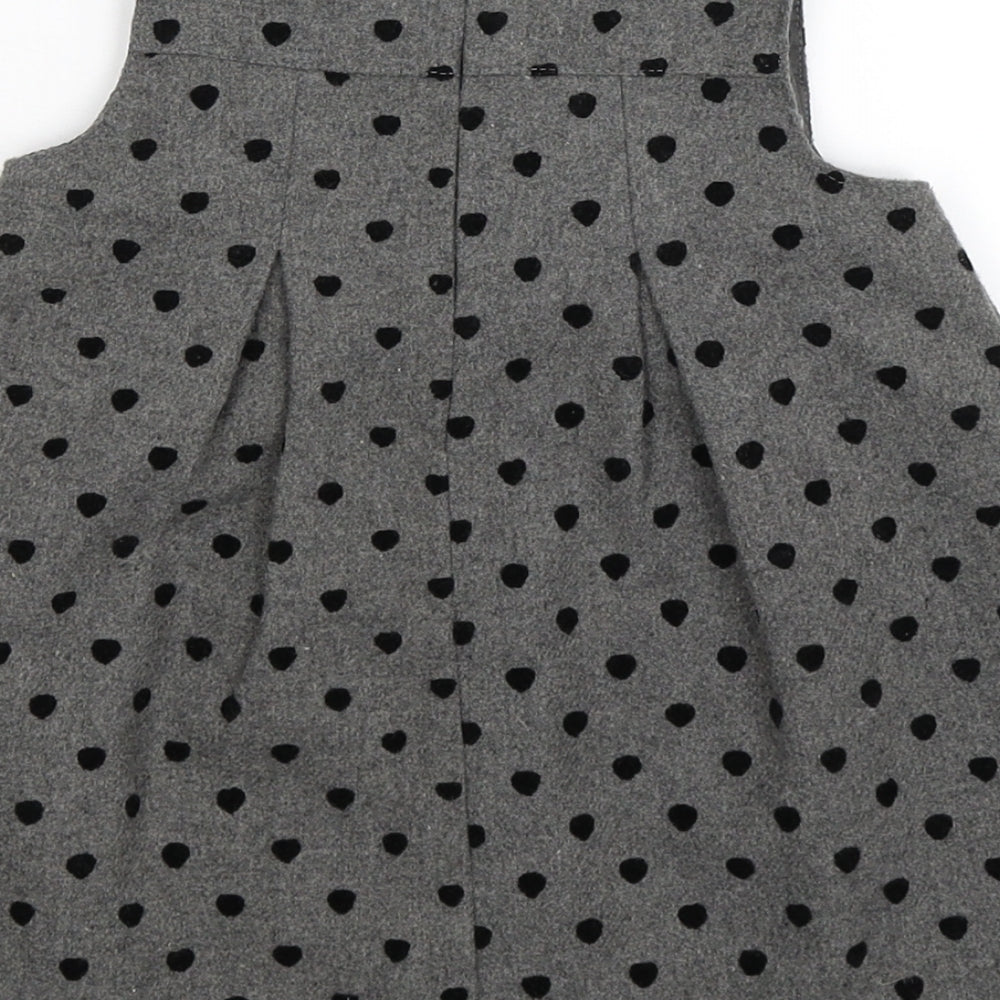 Dunnes Stores Girls Grey Polka Dot Fit & Flare Size 6-9 Months