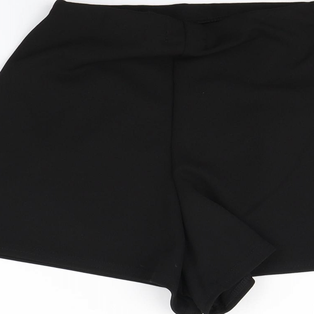 Pretty Little Thing Womens Black Wrap Shorts Size 4 - skort