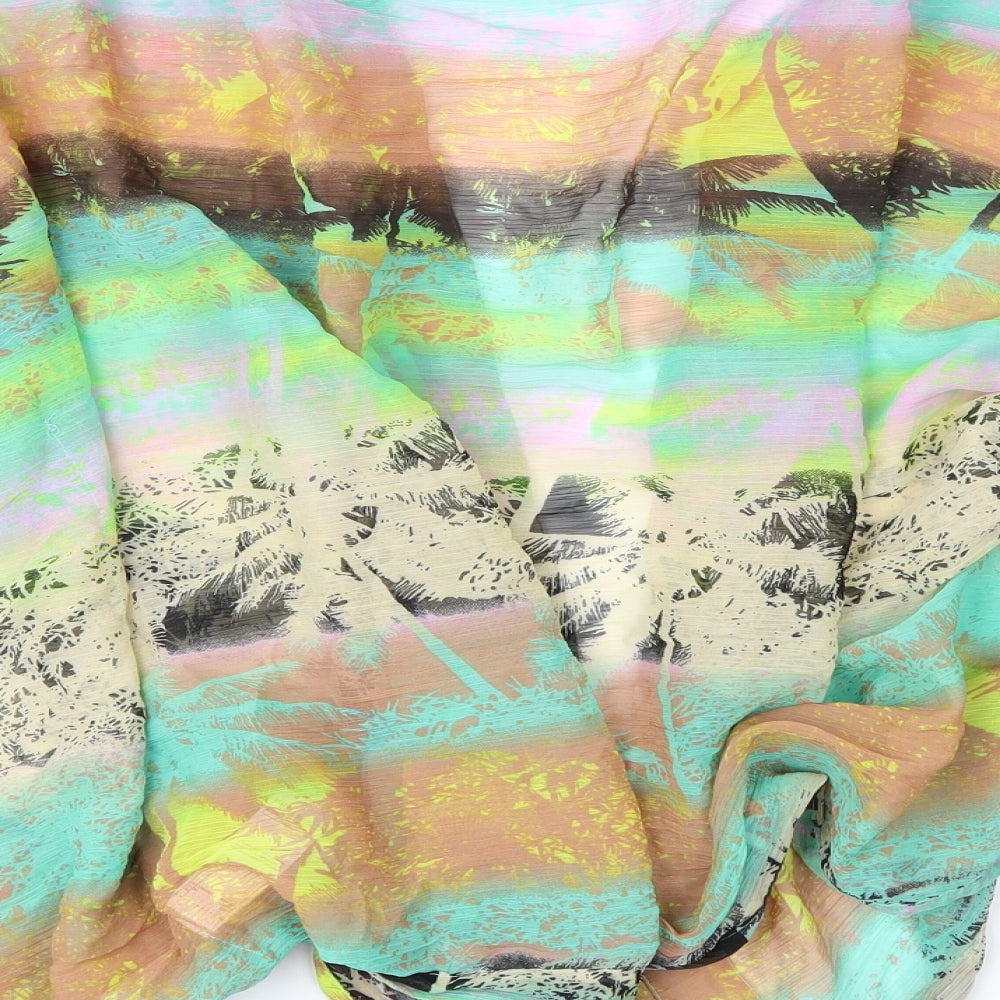 F&F Womens Multicoloured Geometric Chiffon Basic Blouse Size L - Beach