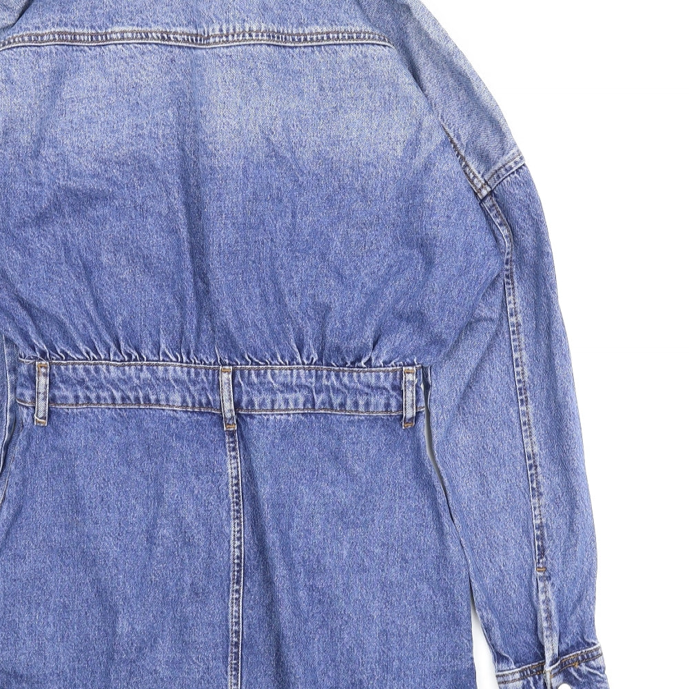 River Island Womens Blue Denim Jacket Dress Size 14
