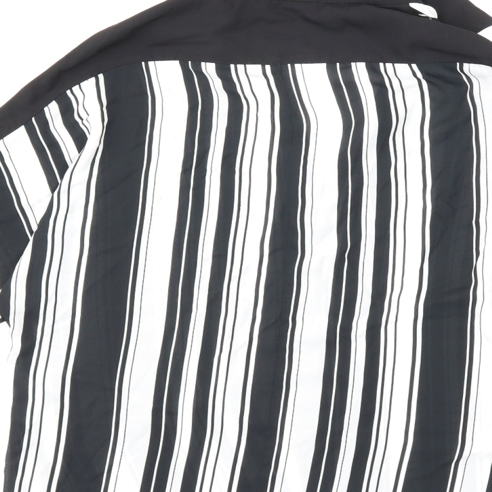 Very Womens Black Striped Basic Blouse Size 10