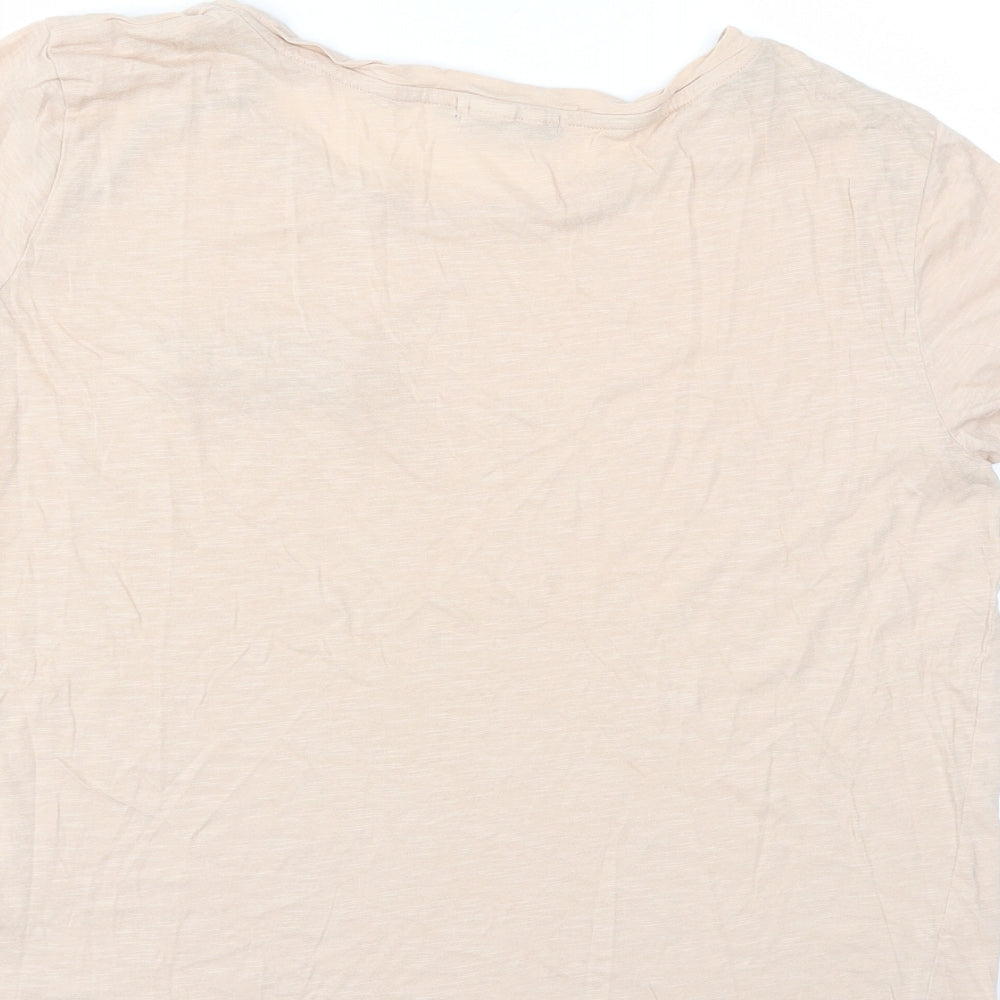 Daisy Street Womens Beige Basic T-Shirt Size M