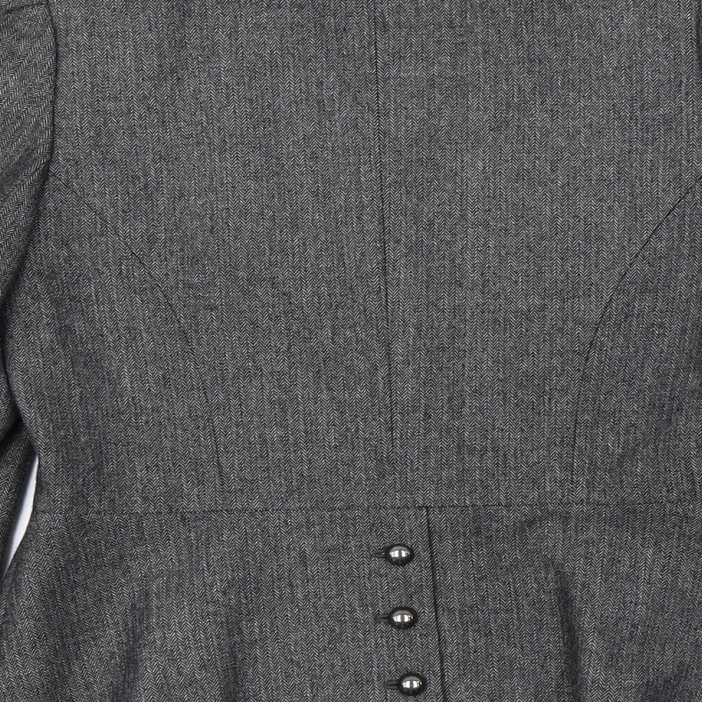 kate cooper Womens Grey Jacket Blazer Size 10