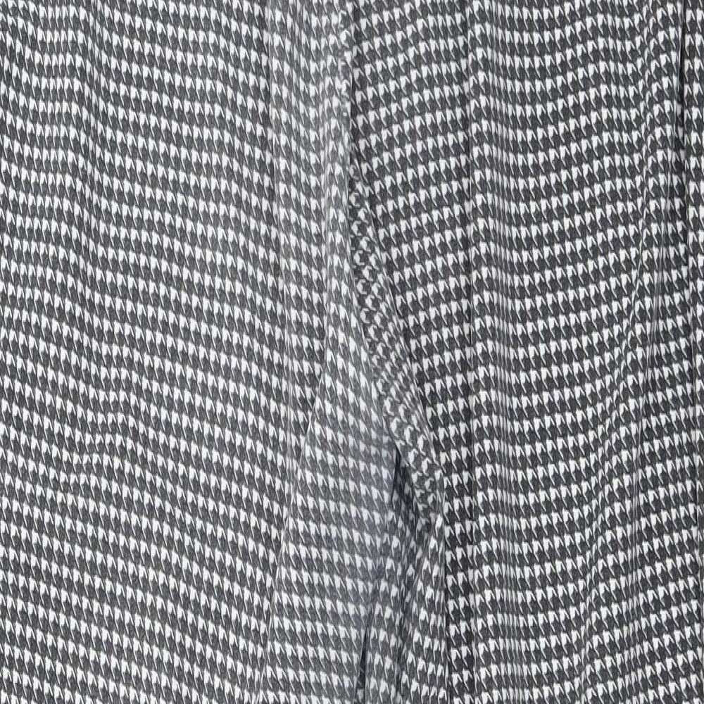 Primark Womens Grey Check Trousers Size 14 L23 in