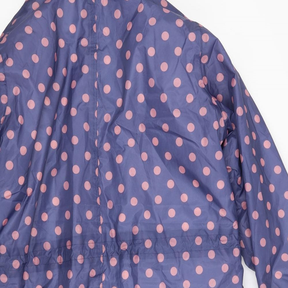 Preworn Womens Purple Polka Dot Rain Coat Coat Size XL