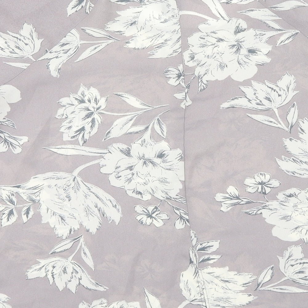 Atmosphere Womens Grey Floral Basic Blouse Size 4